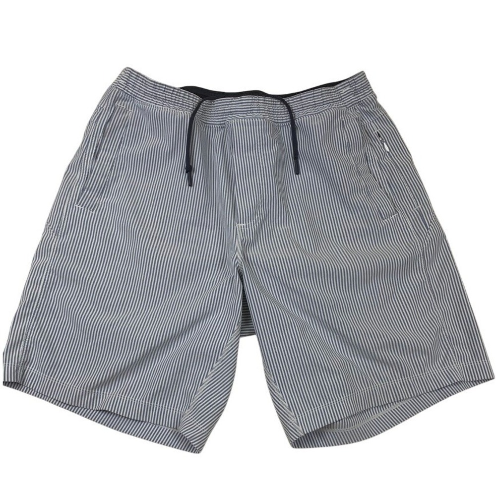 Birddogs Shorts Mens XL Blue White Pinstripe Lined Athletic Hybrid Workout